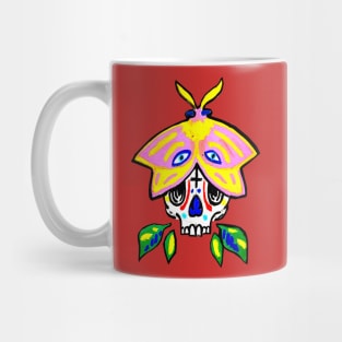 Rosy Maple Moth Sugar Skull Mug